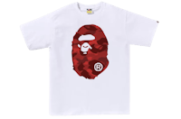 a bathing ape red camo t - shirt