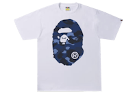 a bathing ape blue camo t - shirt