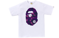 a bathing ape purple camo t - shirt