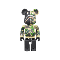 a bearbrick with a camouflage hoodie