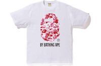 a bathing ape red camo t - shirt