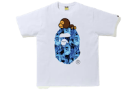 a bathing ape blue camo t - shirt