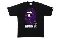 a bathing ape purple camo t - shirt