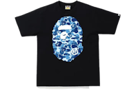 a bathing ape blue camo t - shirt