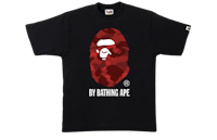 a bathing ape red camo t - shirt